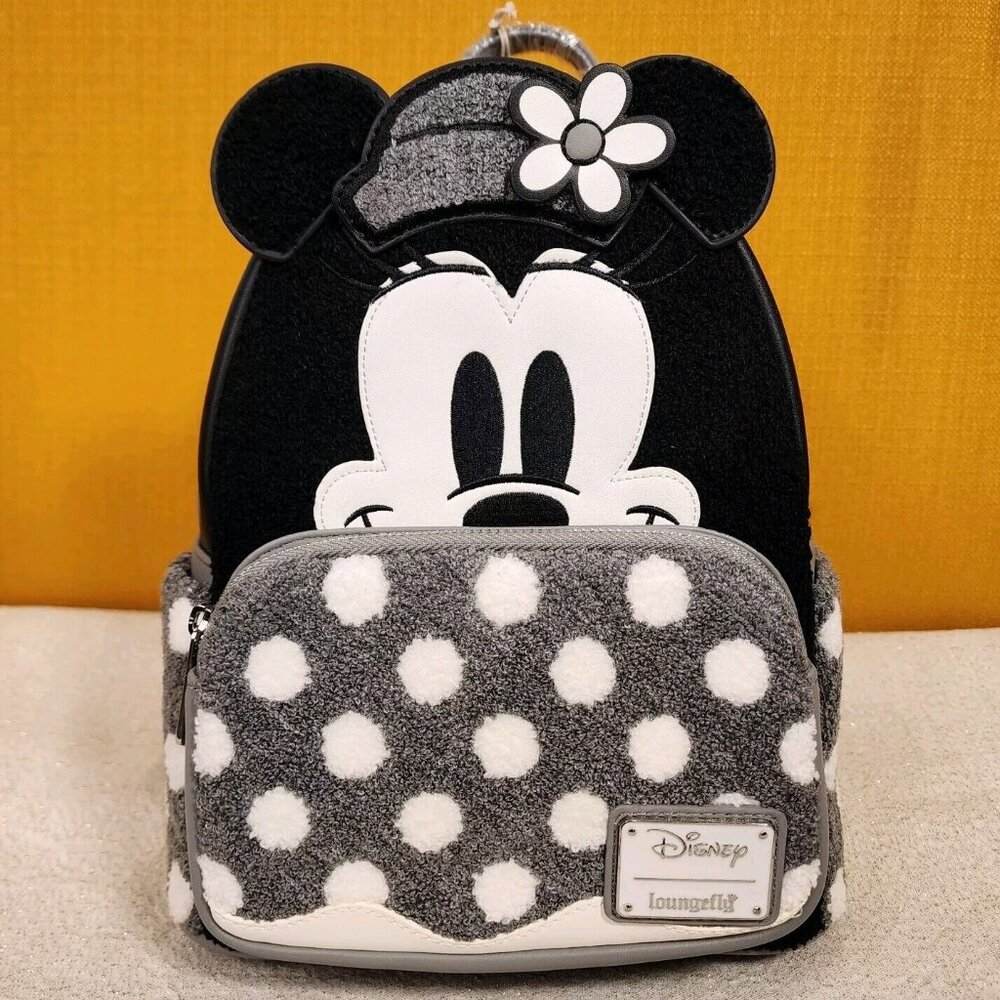 Loungefly Disney Minnie Mouse Steamboat Willie Figural Chenille Mini Backpack
